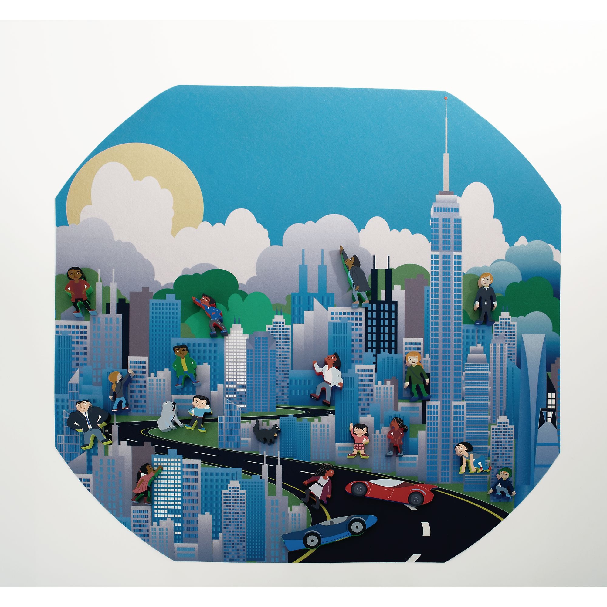 Superheroes Daytime Cityscape Play Tray Mat from Hope Education